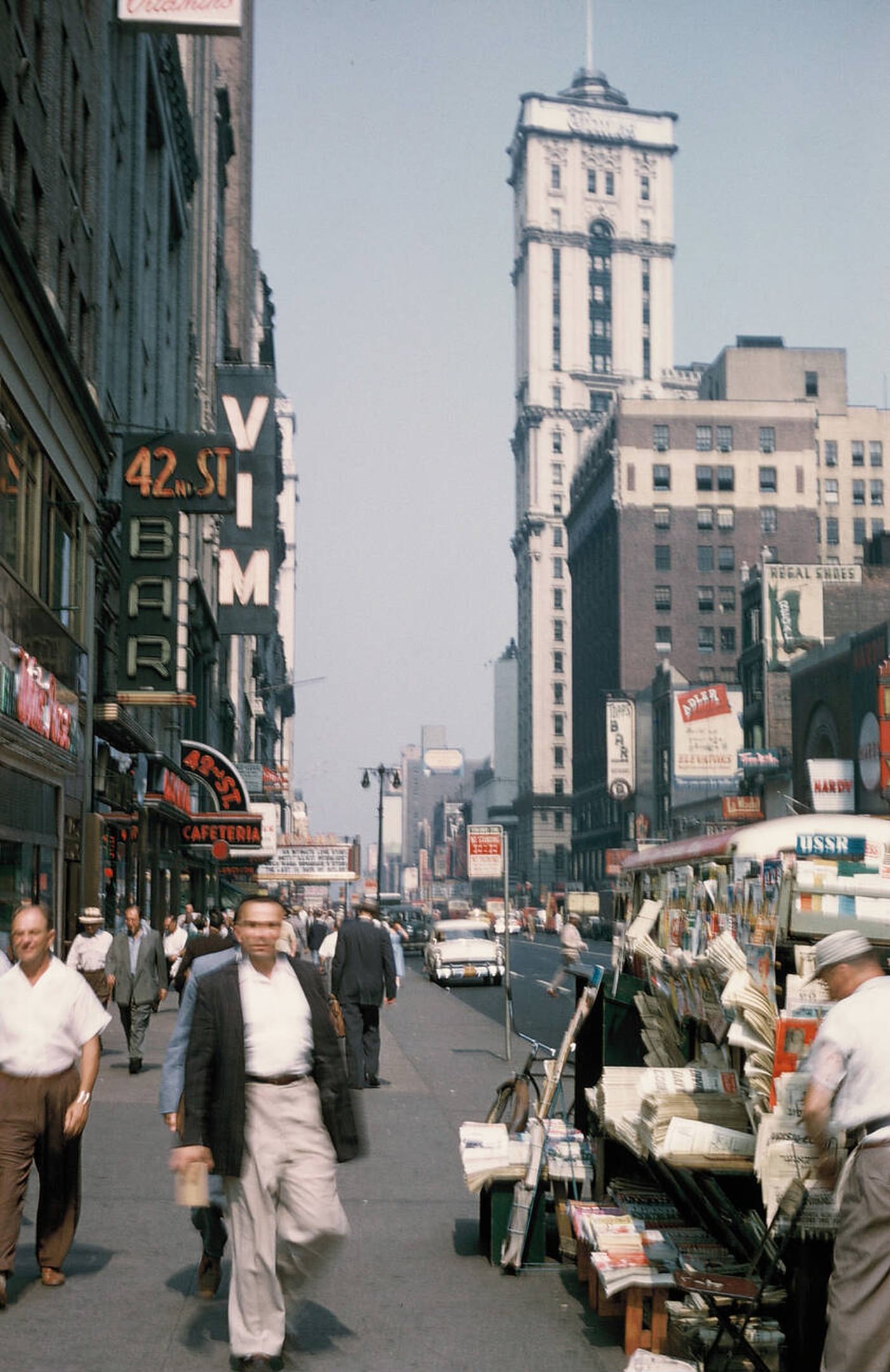 Pedestrians On 42Nd Street, New York, 1958.