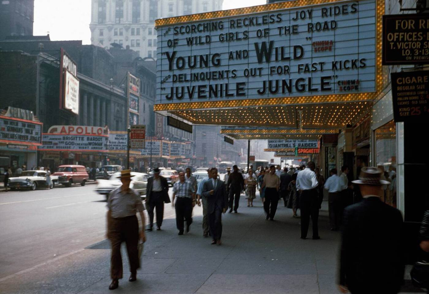 People Outside Cinema Showing 'Young And Wild' In New York, 1958.