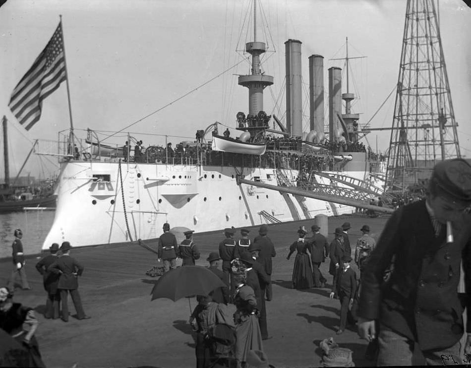 The Uss Brooklyn, Brooklyn Navy Yard, New York City, 1900S.