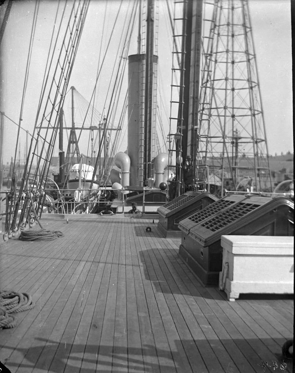 The Deck Of The Uss Dolphin, Brooklyn Navy Yard, New York City, 1900S.