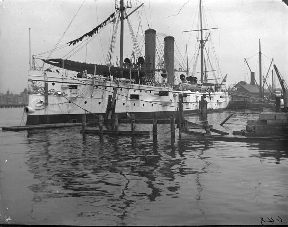 The Uss Detroit, Brooklyn Navy Yard, New York City, 1900S.