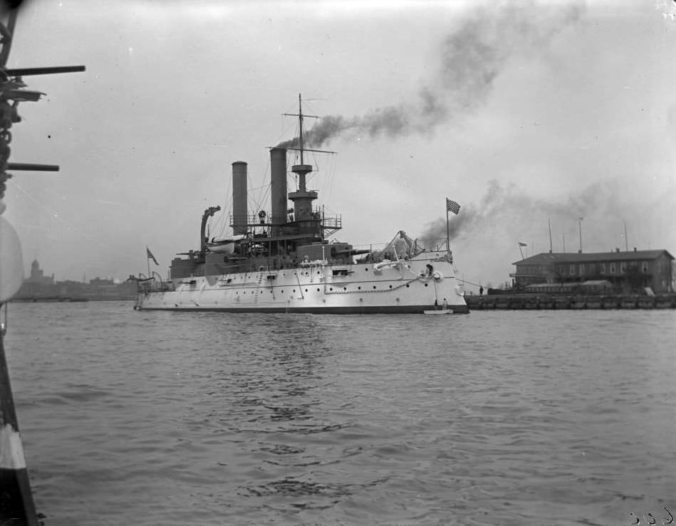 The Uss Iowa, Brooklyn Navy Yard, New York City, 1900S.