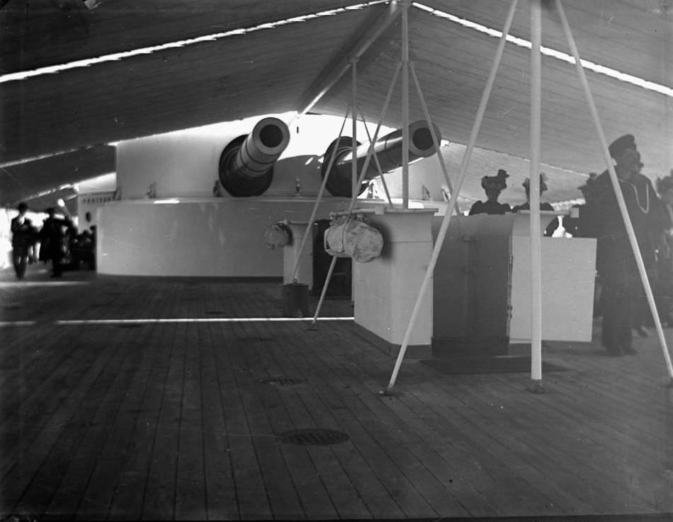 Visitor'S Day On The Monitor Uss Puritan, Brooklyn Navy Yard, New York City, 1900S.