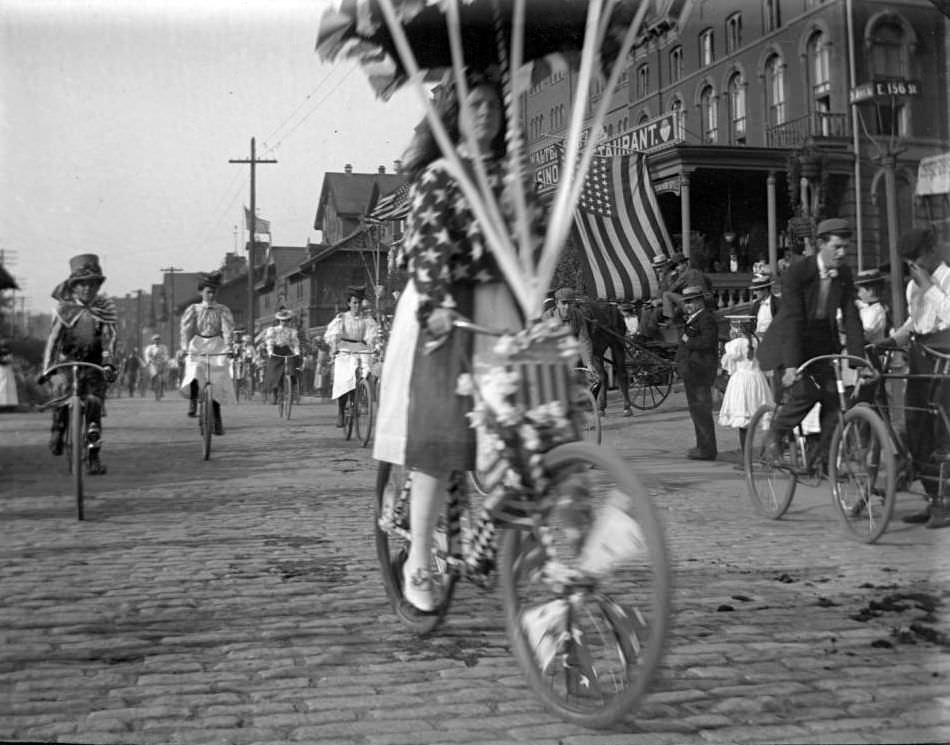 Bicycle Parade, Bronx, 1898.