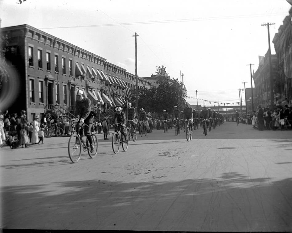 Bicycle Parade, Bronx, 1898.