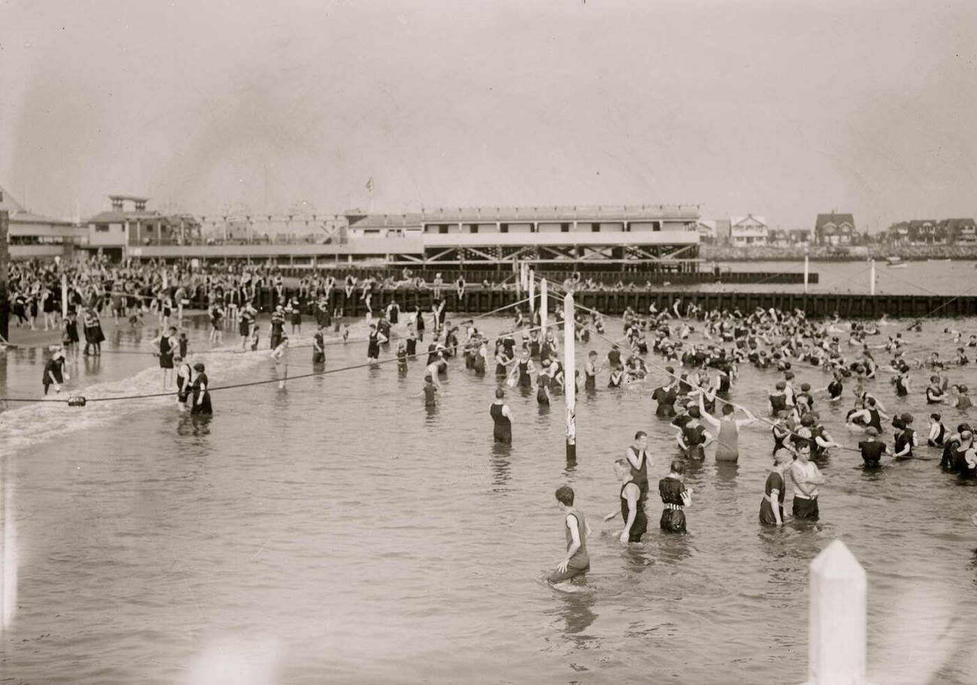 Bathing At Brighton Beach, Brooklyn, 1910.