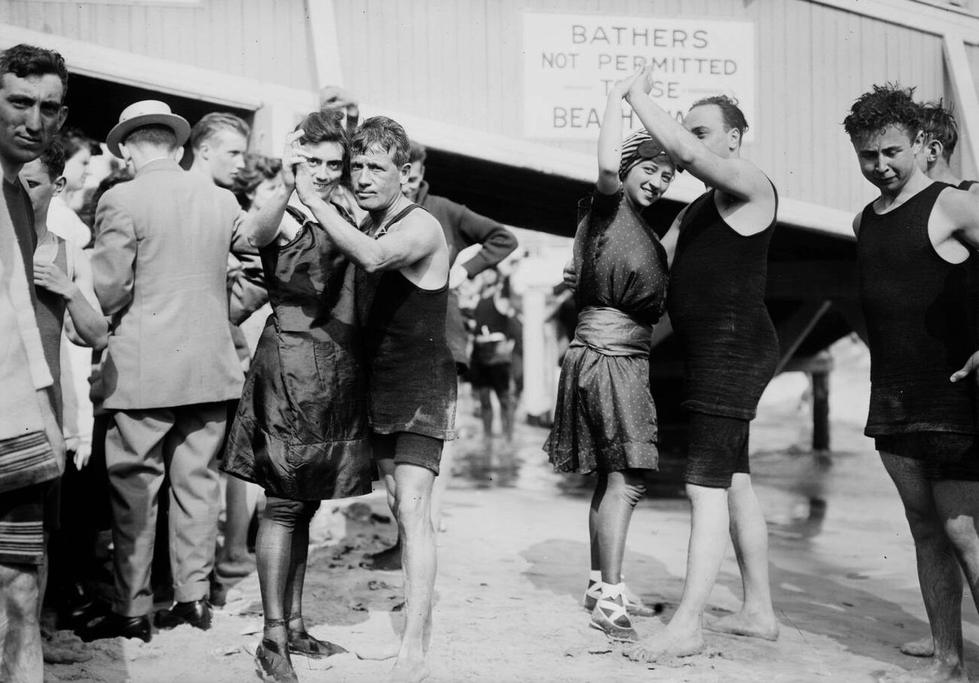 People Dancing On Brighton Beach, 1910.