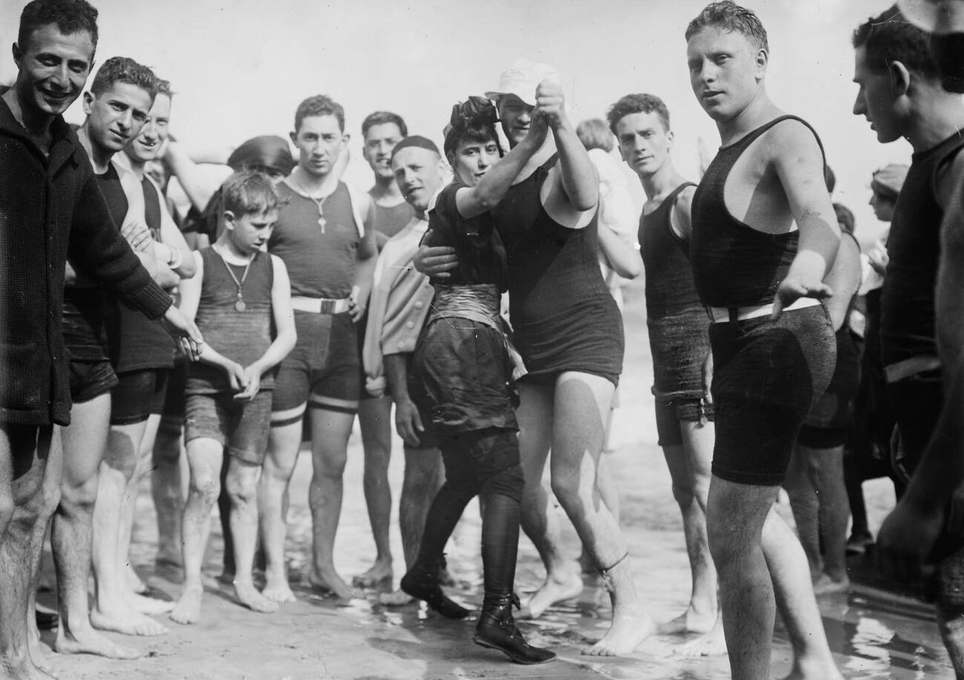 People Dancing On Brighton Beach, 1910.