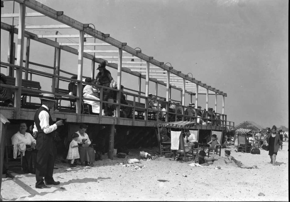 Beachgoers On Brighton Beach, 1920.