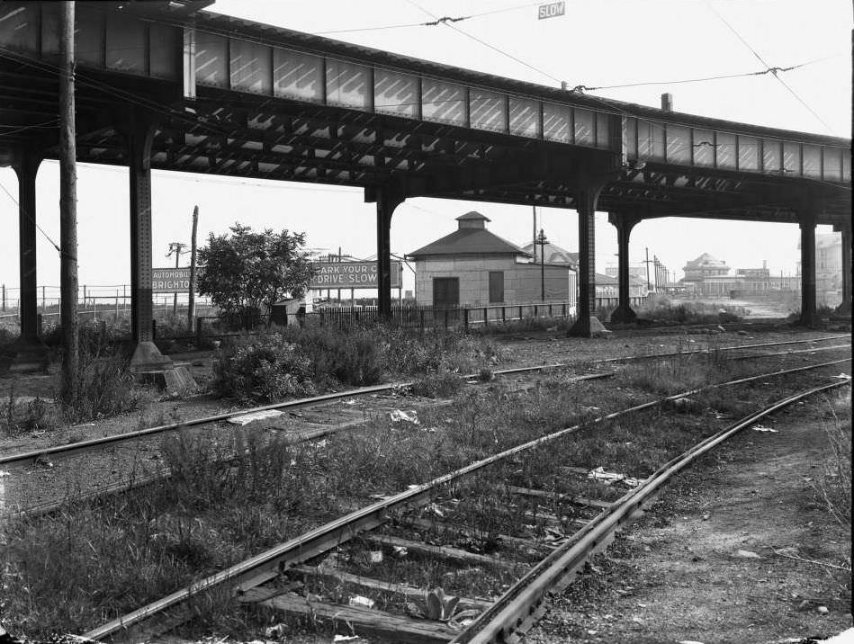 Section Of Train Tracks, Brighton Beach, 1921.