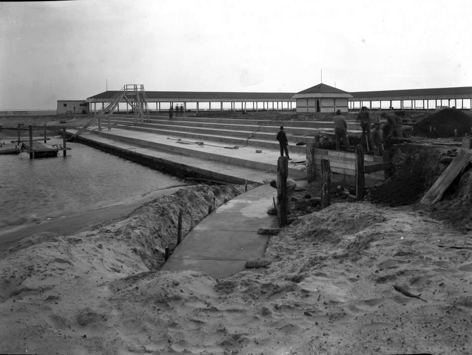 New Concrete Steps Leading Down To The Water, Brighton Beach / Manhattan Beach, 1920.