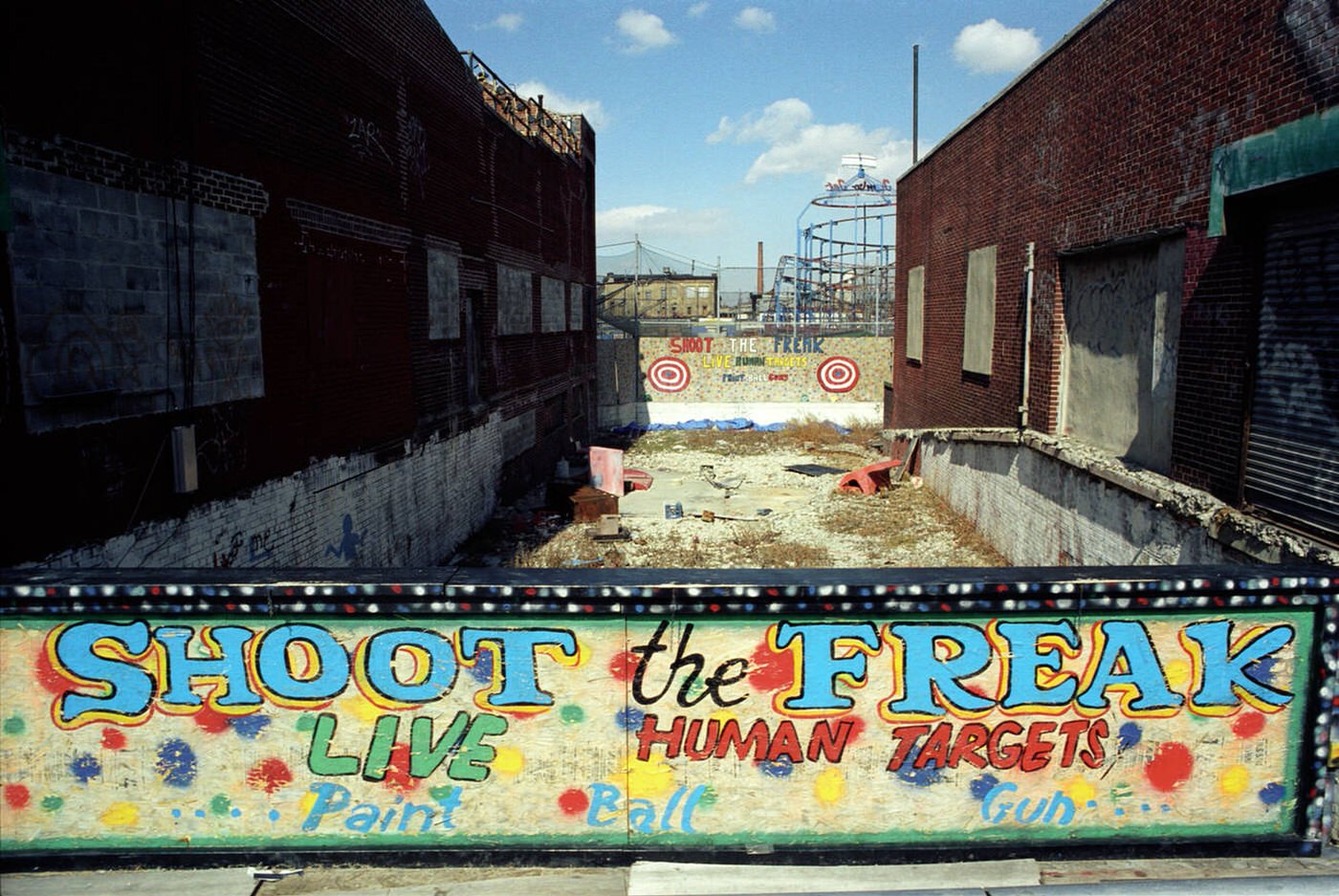 Shoot The Freak Paintball Game On Coney Island'S Boardwalk, Brooklyn, 2003.