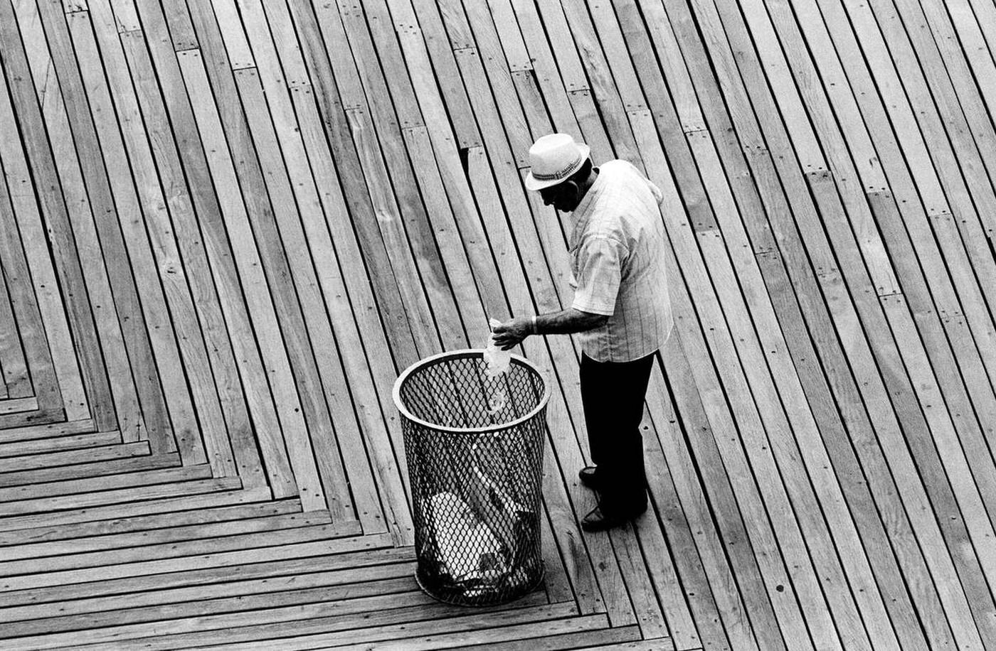 Keeping The Boardwalk Clean, Brighton Beach, 1987.