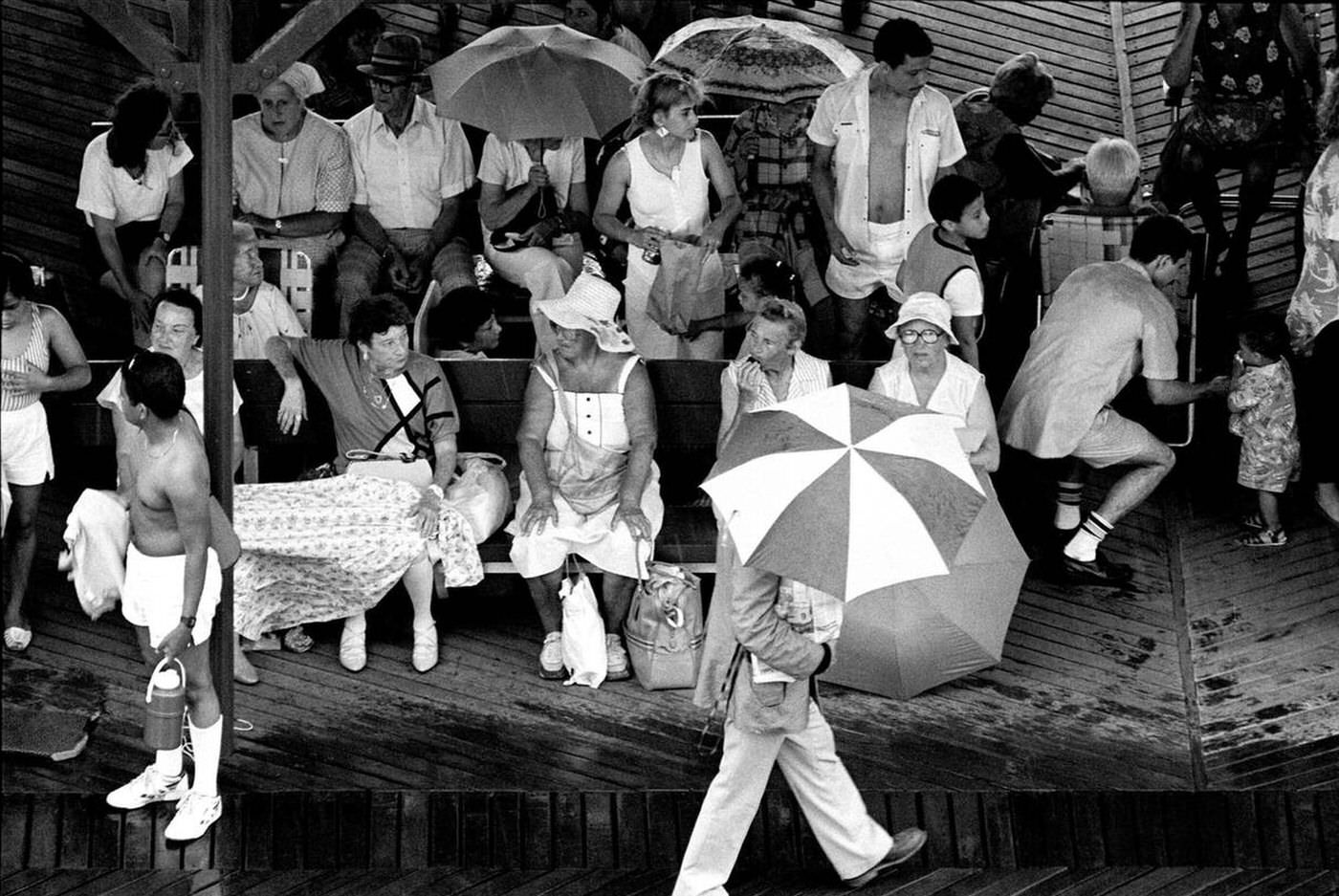 Keeping Dry, Brighton Beach, 1987.