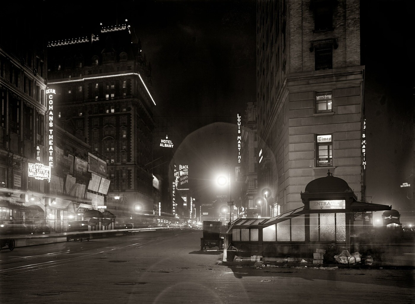 Broadway At Night From Times Square, 1911.