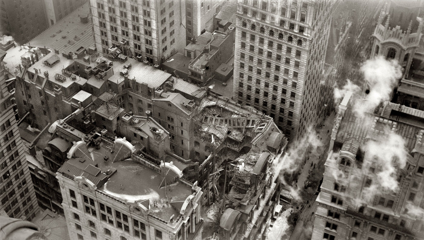 Equitable Fire As Viewed From The Singer Building, 1912.