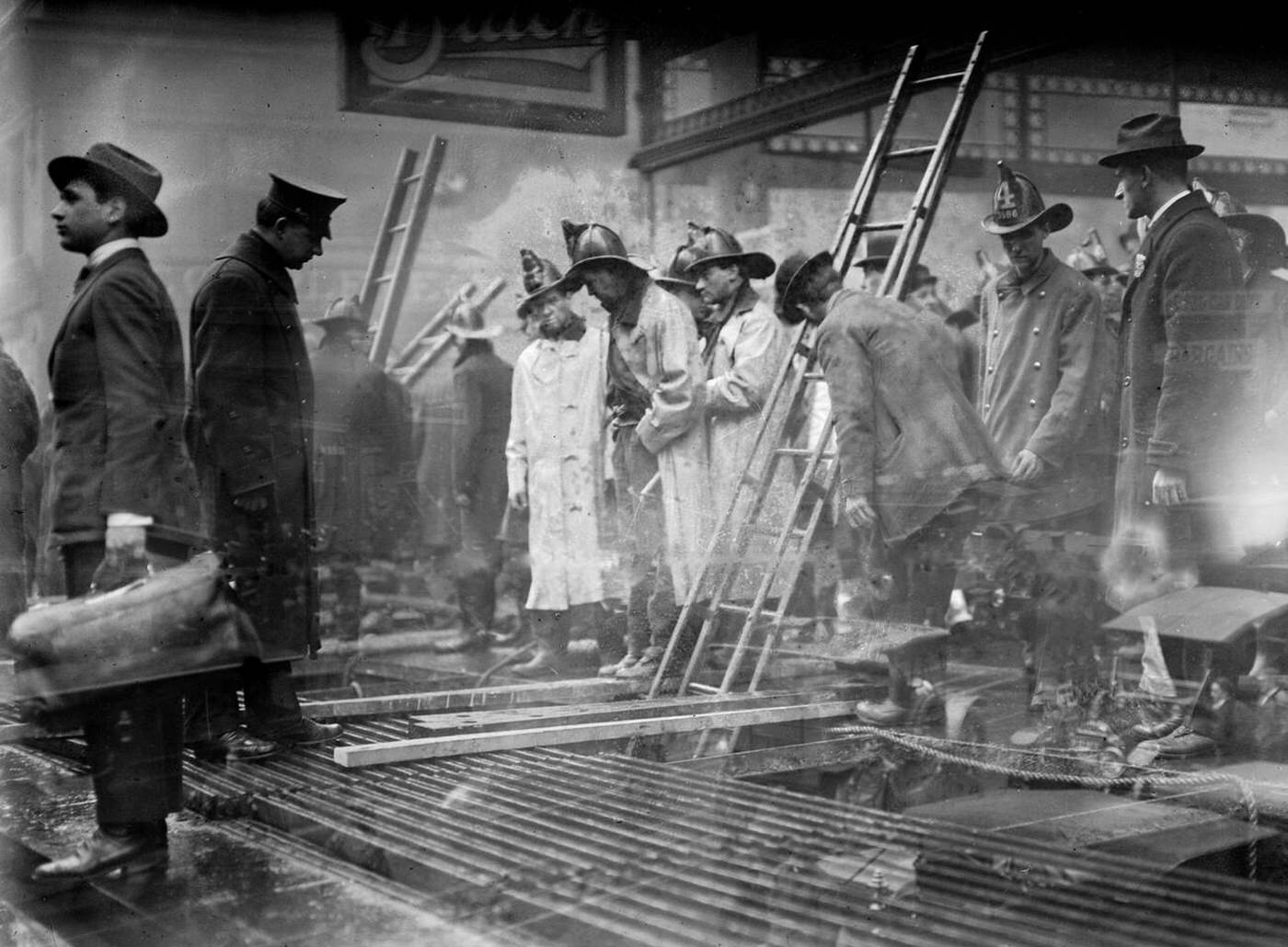 Aftermath Of A Fire In A New York City Subway Tunnel Near West 55Th Street And Broadway, 1915.