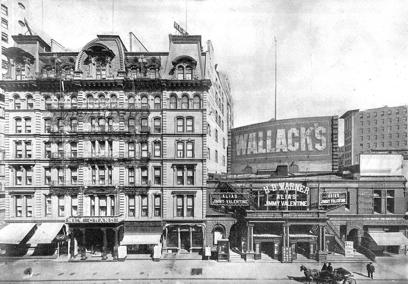 Wallack'S Theatre And New Grand Hotel, 1910.