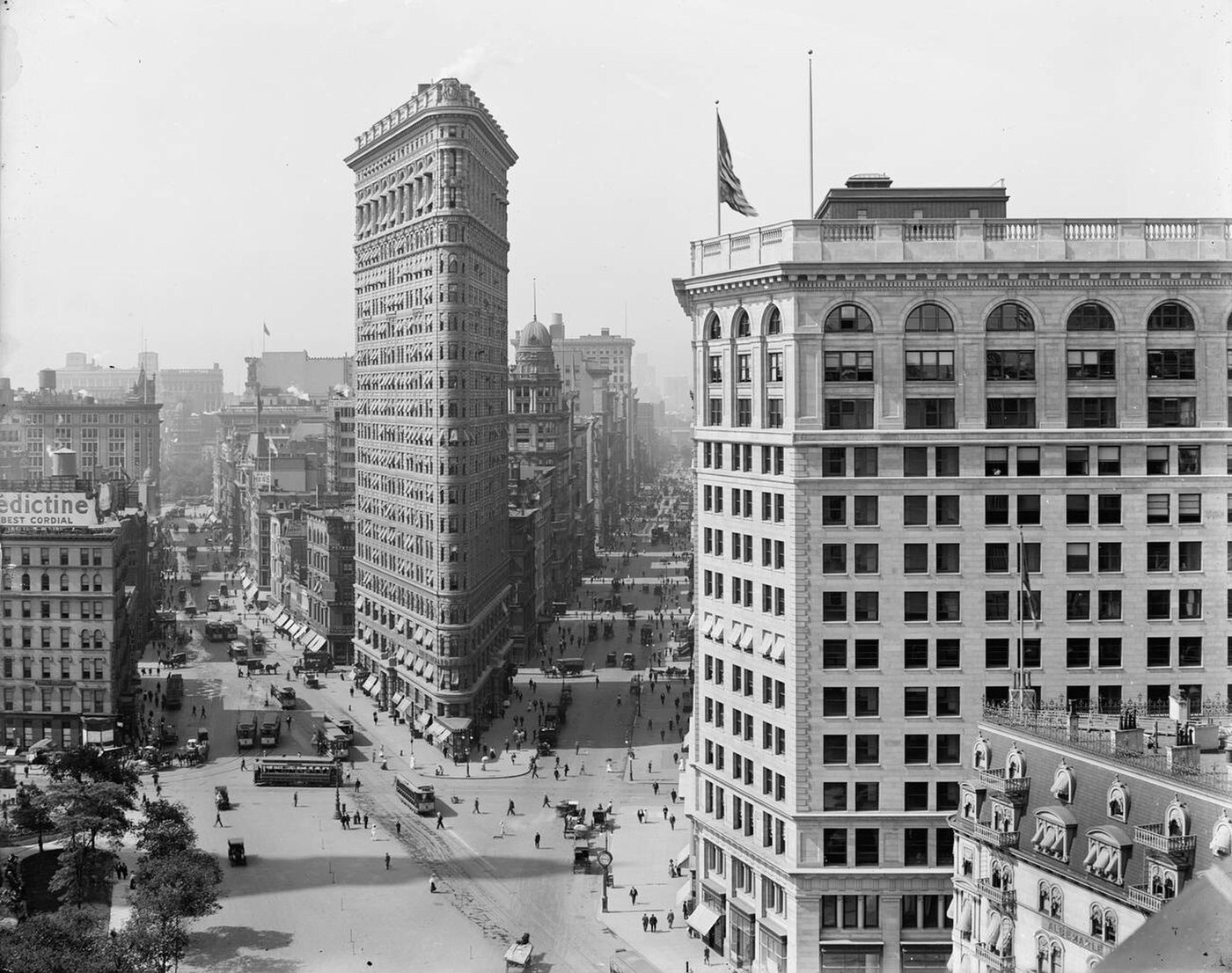 Looking South To Flatiron Building, Broadway And Fifth Avenue, New York City, 1910S.