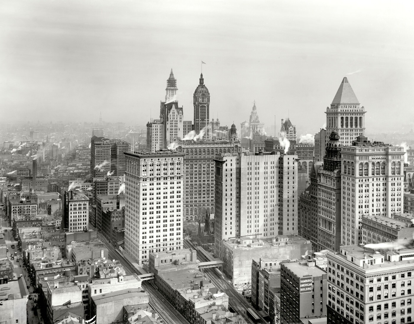 Big Buildings Of Lower Manhattan Including The Singer Building And Woolworth Tower Under Construction, 1912.