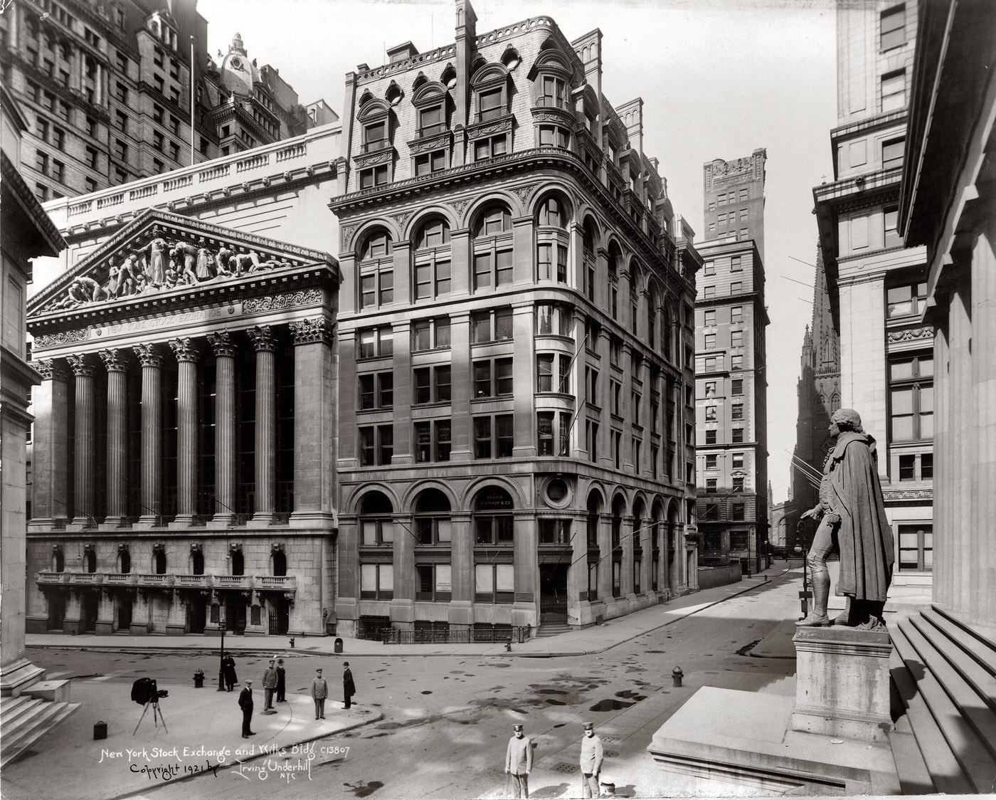 Stock Exchange And Wilks Building At Wall And Broad Streets, 1921.