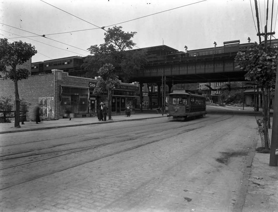 Burnside Avenue El Station, Bronx, 1919.