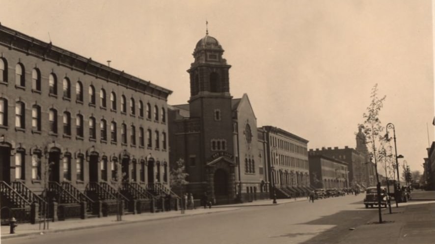 Three Churches On Alexander Avenue, Including St. Mary'S Protestant Episcopal Church Near E. 142Nd Street, Alexander Avenue Baptist Church At The Southeast Corner Of E. 141St Street, And St. Jerome'S Roman Catholic Church At The Southeast Corner Of E. 138Th Street, Bronx, 1941.