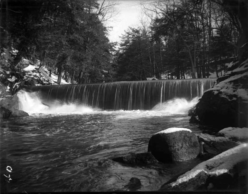 Stone Dam And Falls In Bronx Park, Bronx, 1902.
