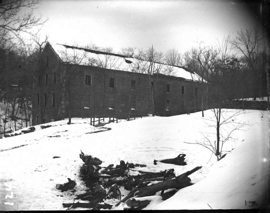 The Lorillard Snuff Mill In Snow In Bronx Park, Bronx, 1903.