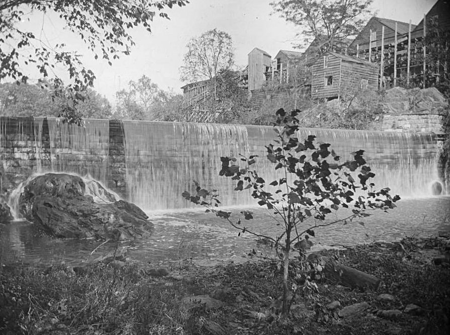 Bronx River Falls And Stone Dam In Bronx Park, Bronx, 1902.
