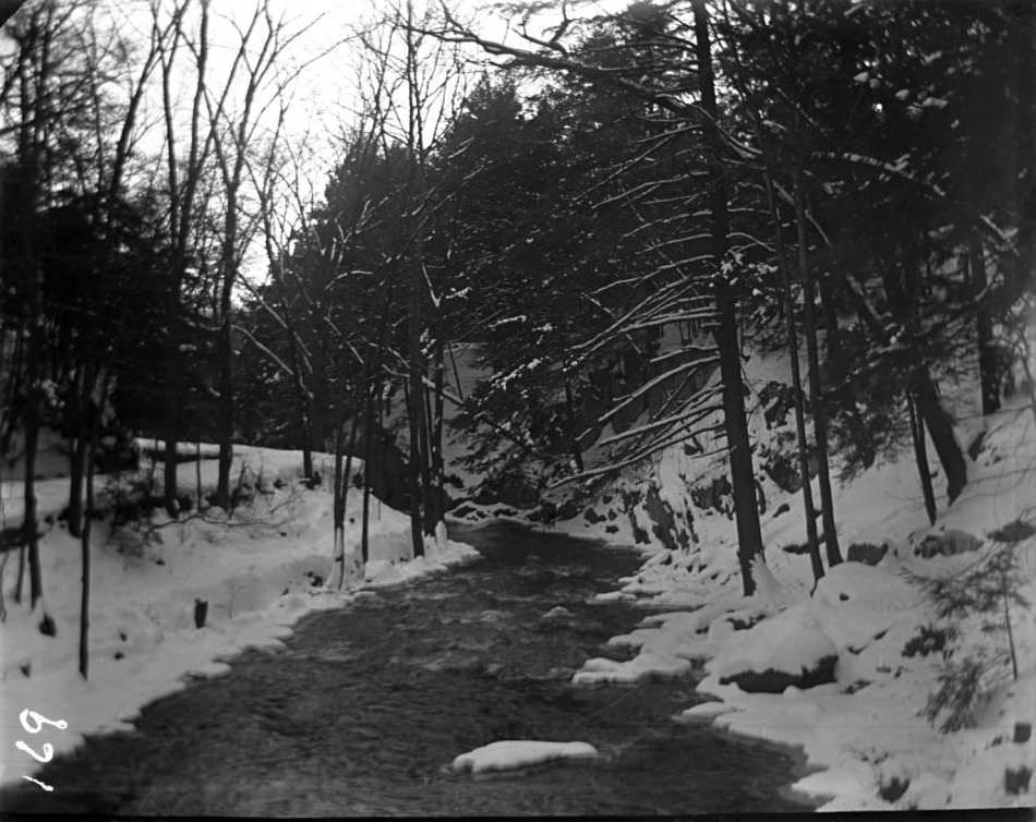 River In The Snow In Bronx Park, Bronx, 1904.