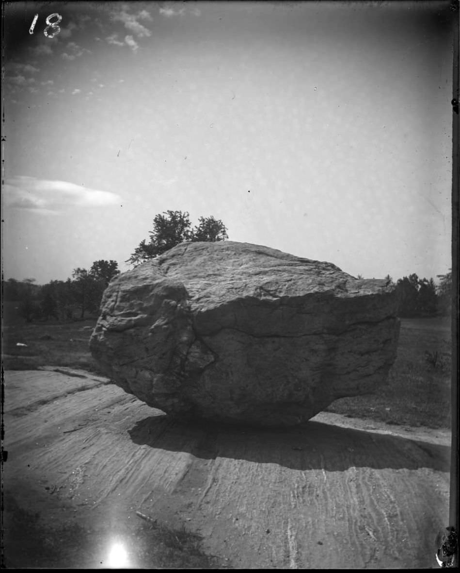 The Rocking Stone In Bronx Park, Bronx, 1902.