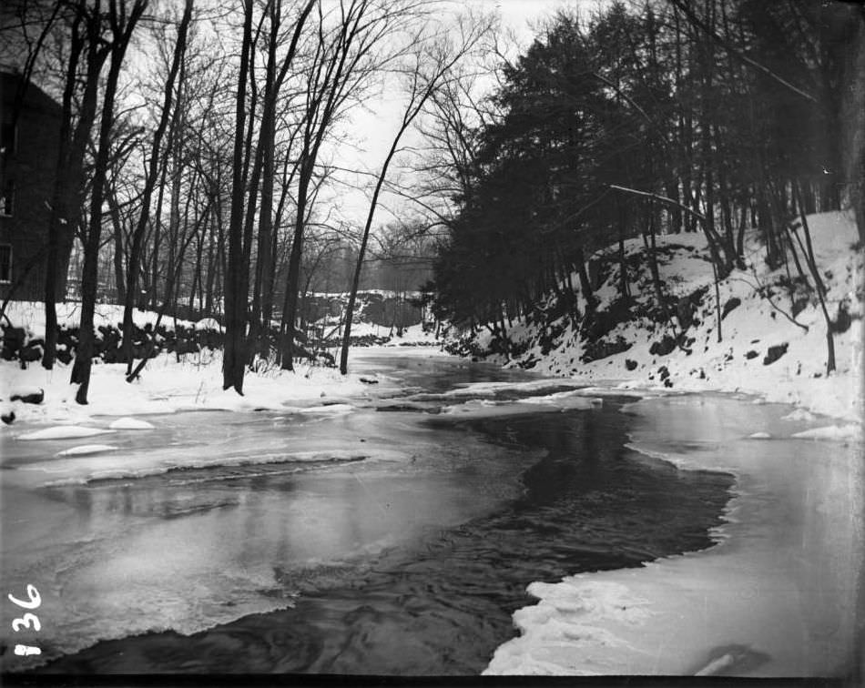 Partly Frozen River, Bronx Park, Bronx, 1890S.