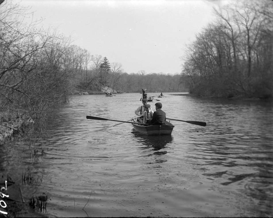 Row Boats On The Bronx River, Bronx, Ca. 1899.
