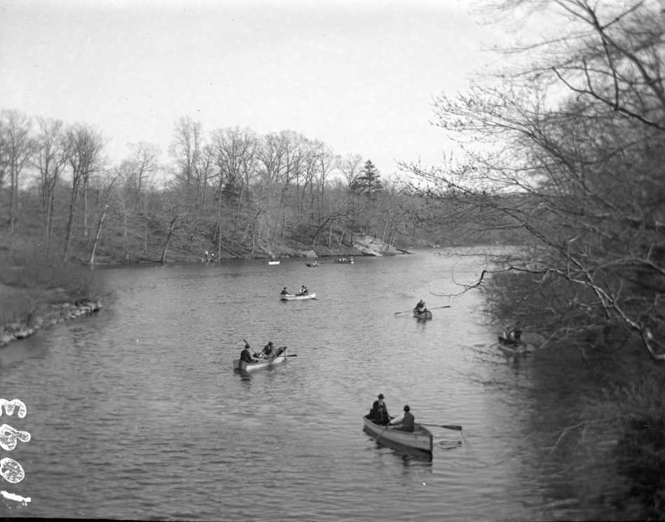 Row Boats On The Bronx River, Bronx, Ca. 1899.