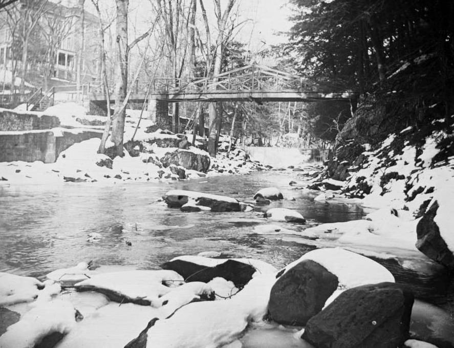 Wood Bridge In Snow, Bronx Park, Bronx, 1890S.