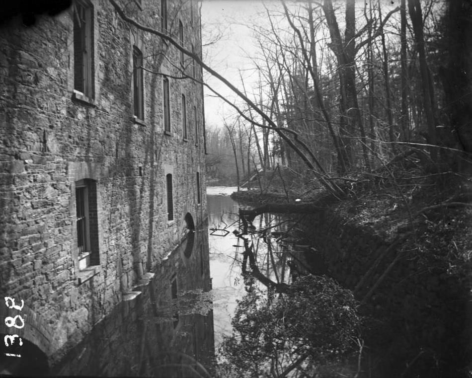 Wall Of An Old Cloth Printing Mill Along The Bronx River, Bronx, 1899.