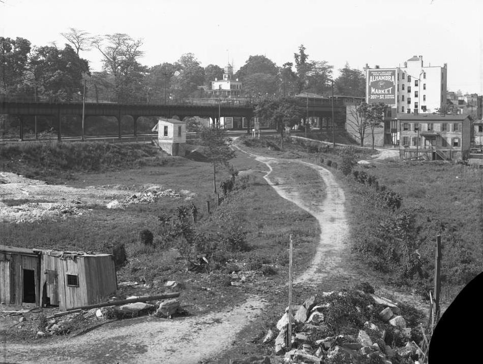 View Of The Old New York Central Railroad Tracks, Looking North From W. 230Th Street, Bronx, 1916.
