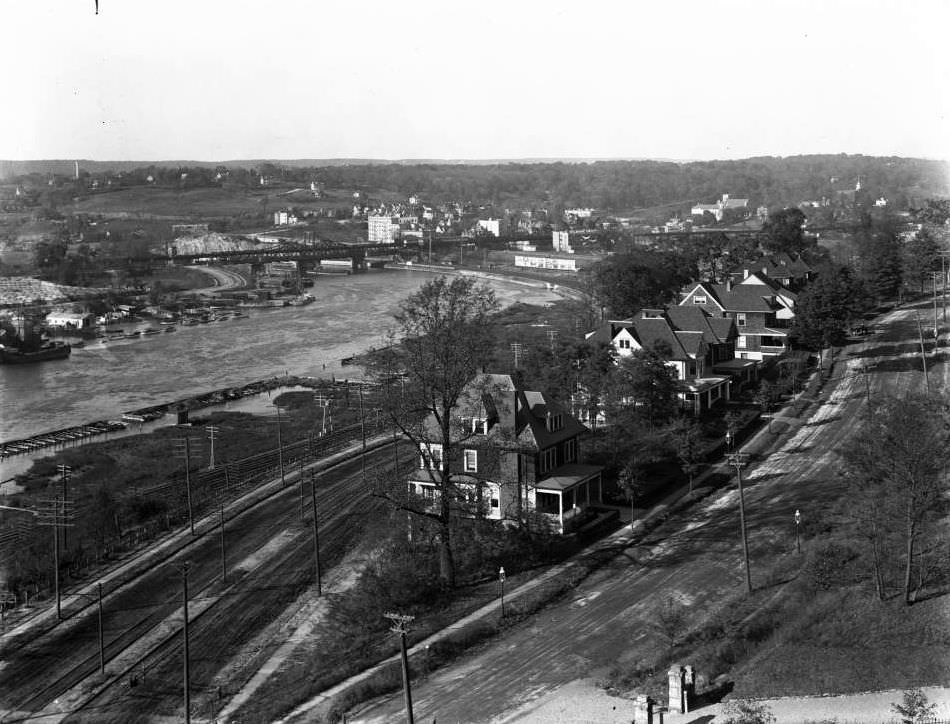 View Of Kingsbridge/Marble Hill And The Harlem River Around 225Th Street From Webb'S Academy And Home For Shipbuilders, Bronx, 1914.