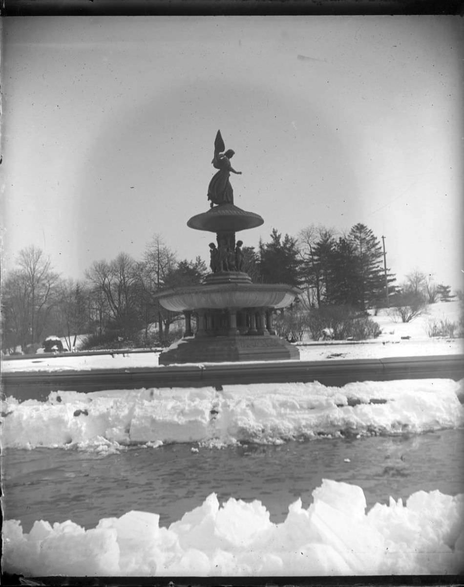Bethesda Fountain In Winter, Central Park, 1882.