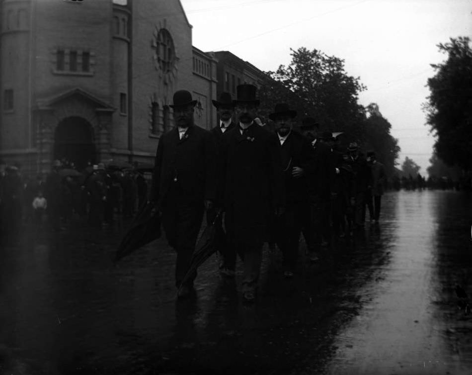 Officials Marching In A Decoration Day Parade, Bronx, 1900S.