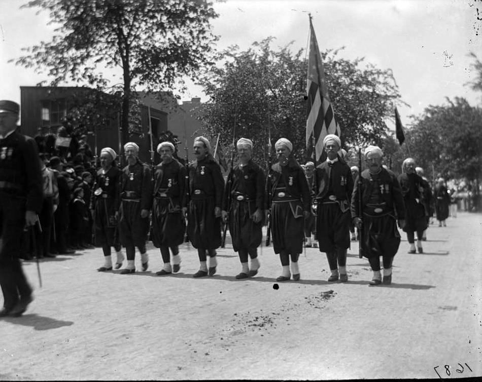 Zouaves Marching In A Decoration Day Parade, Bronx, 1902.
