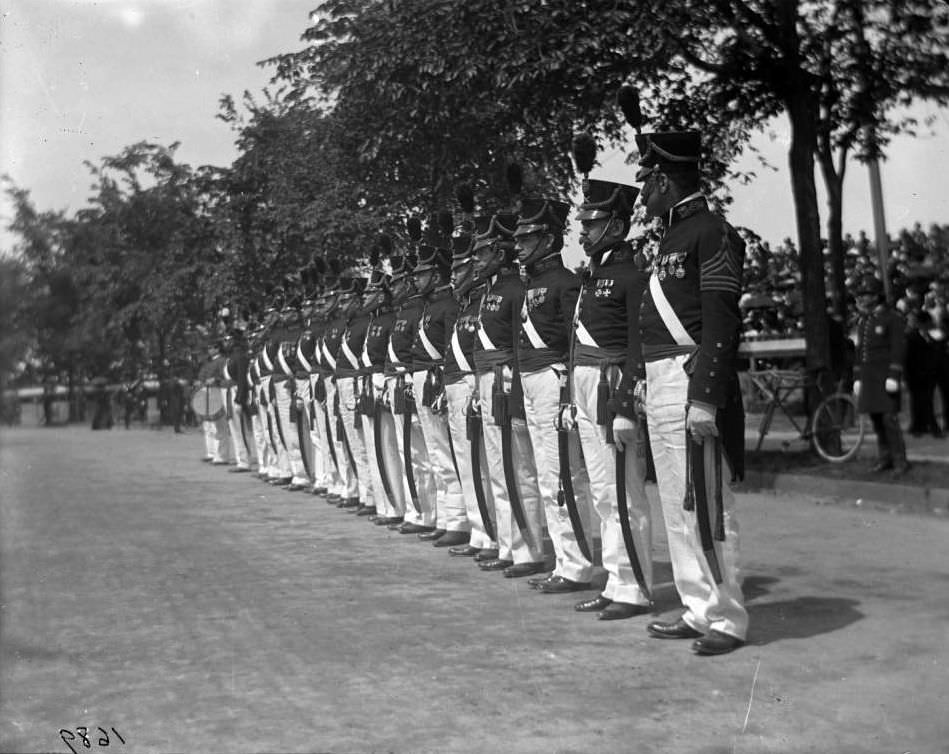 The Ancient And Honorable Artillery Company Of Massachusetts Marching In A Decoration Day Parade, Bronx, 1902.