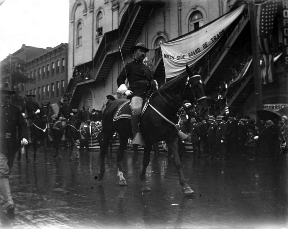 Mounted Officers Riding In A Decoration Day Parade, Bronx.