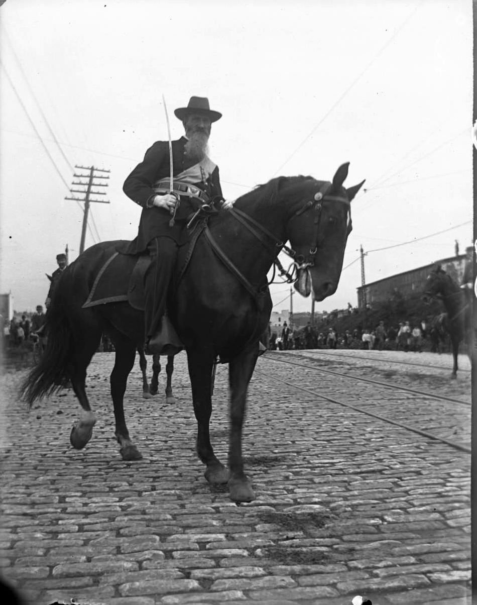 Mounted Officer Riding In A Decoration Day Parade, Bronx.