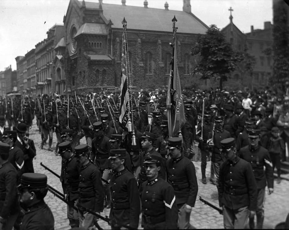Men Of The 71St Regiment Participating In A Decoration Day Parade, Bronx, 1900S.