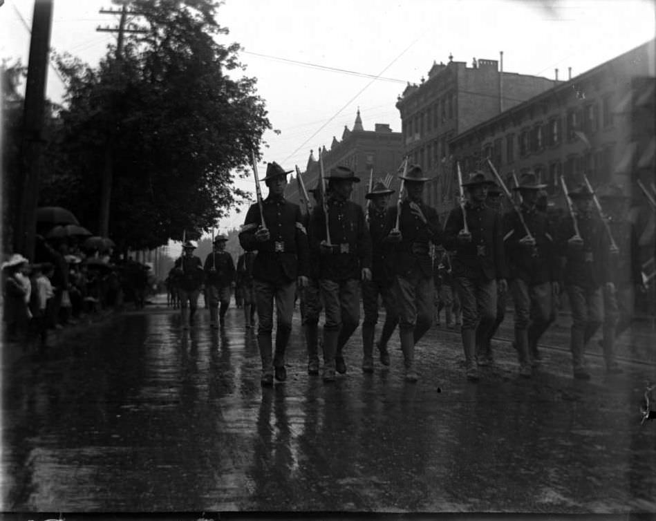 Soldiers On Parade For Decoration Day, Bronx, 1900S.