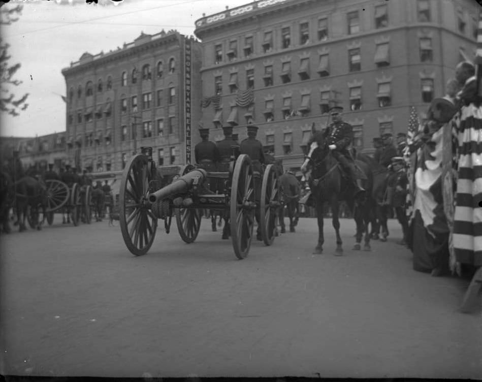 Pulling A Cannon In A Parade For Decoration Day, Bronx, 1900S.