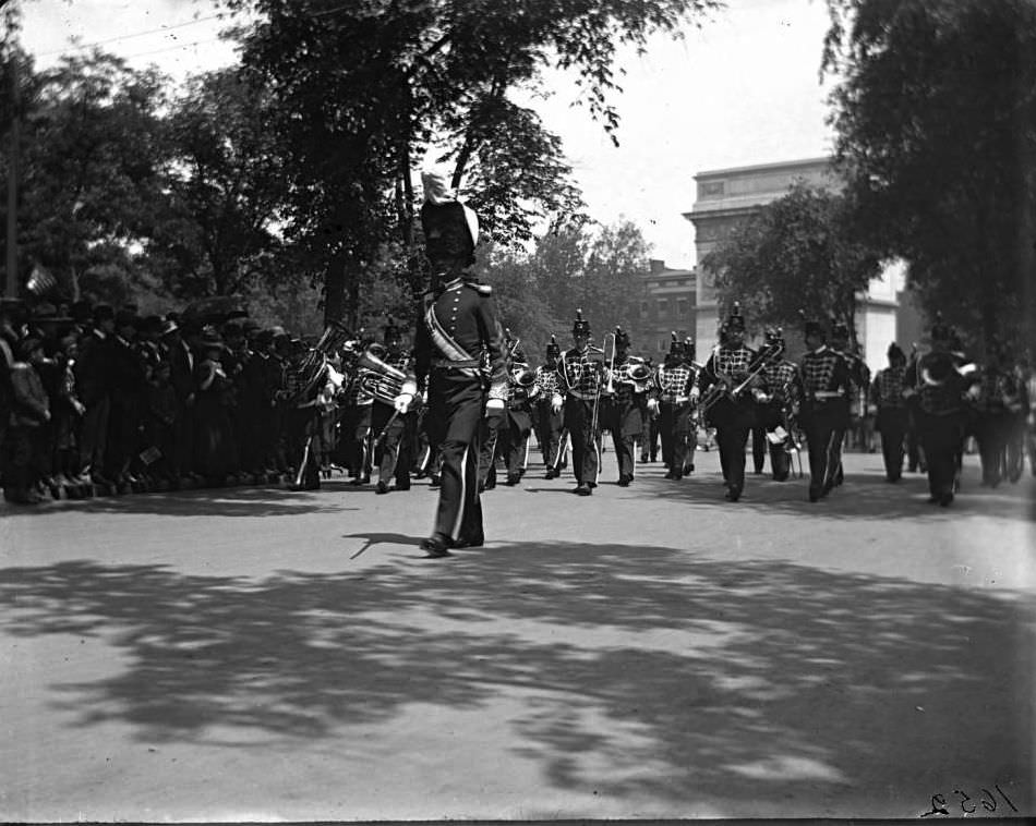 The 71St Regiment Band Riding In A Decoration Day Parade, Washington Square.