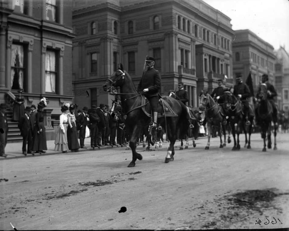 The 7Th Regiment Marching In A Decoration Day Parade, 1900.